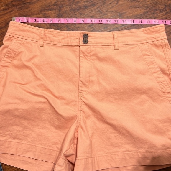 Womens Plus Size 17 Coral Peach Shorts Stretch Two Button Flat Front Pockets - Picture 7 of 10